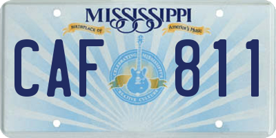 MS license plate CAF811