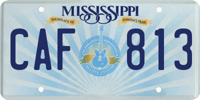 MS license plate CAF813