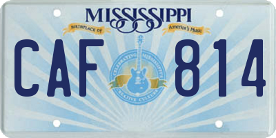 MS license plate CAF814