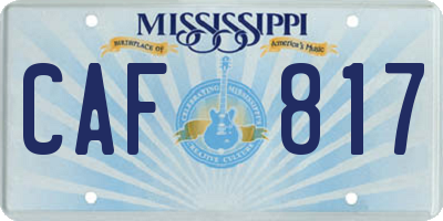 MS license plate CAF817