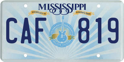 MS license plate CAF819