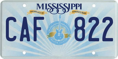 MS license plate CAF822