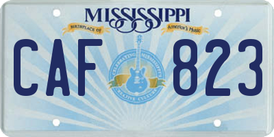 MS license plate CAF823