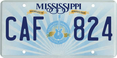 MS license plate CAF824