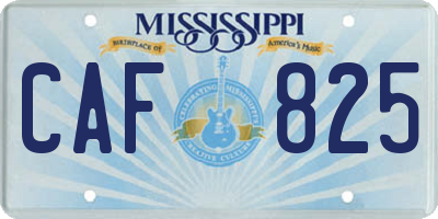 MS license plate CAF825