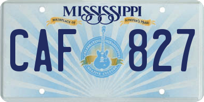 MS license plate CAF827