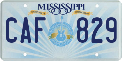 MS license plate CAF829