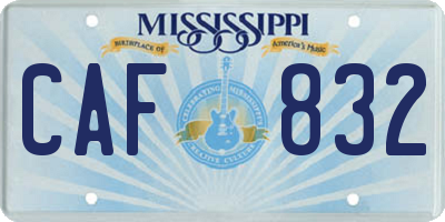 MS license plate CAF832