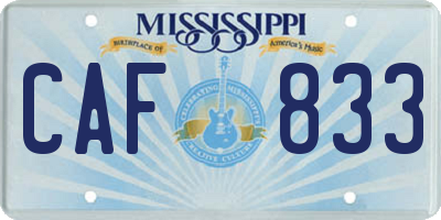 MS license plate CAF833