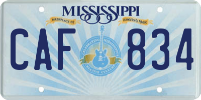 MS license plate CAF834