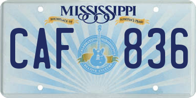 MS license plate CAF836