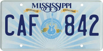 MS license plate CAF842