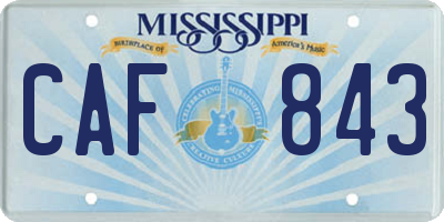 MS license plate CAF843