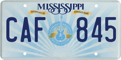 MS license plate CAF845