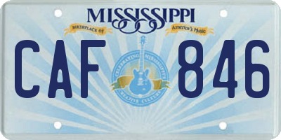 MS license plate CAF846