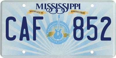MS license plate CAF852