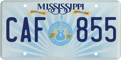 MS license plate CAF855
