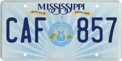 MS license plate CAF857