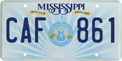 MS license plate CAF861