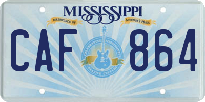 MS license plate CAF864