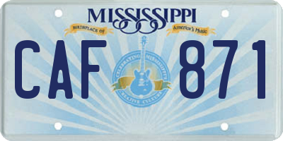 MS license plate CAF871