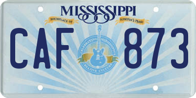 MS license plate CAF873