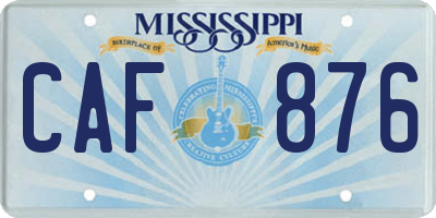MS license plate CAF876