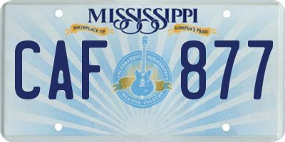 MS license plate CAF877
