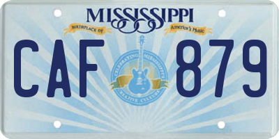 MS license plate CAF879