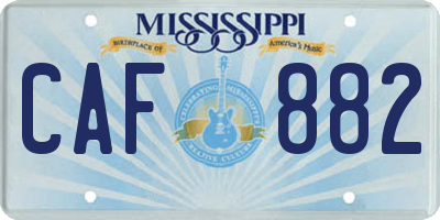 MS license plate CAF882