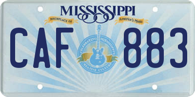 MS license plate CAF883