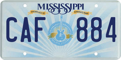 MS license plate CAF884