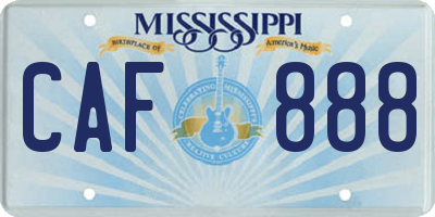 MS license plate CAF888
