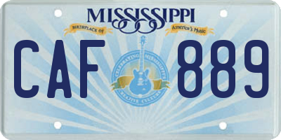 MS license plate CAF889