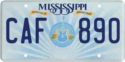 MS license plate CAF890