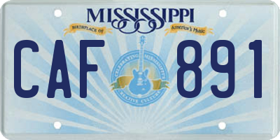 MS license plate CAF891