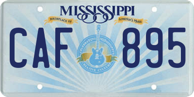 MS license plate CAF895