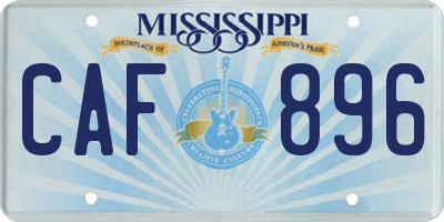 MS license plate CAF896