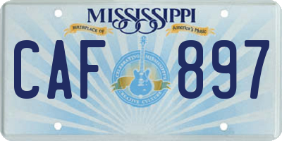 MS license plate CAF897