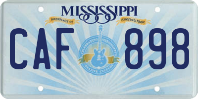 MS license plate CAF898