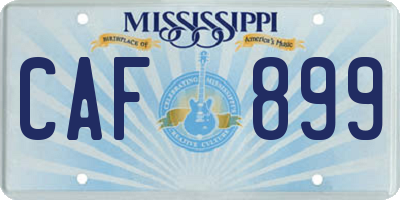 MS license plate CAF899