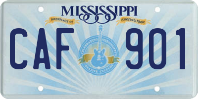 MS license plate CAF901
