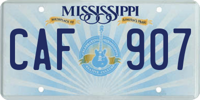 MS license plate CAF907