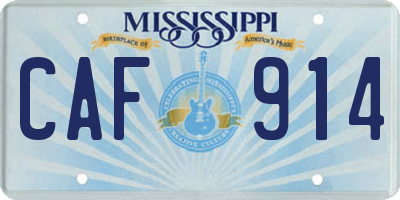 MS license plate CAF914