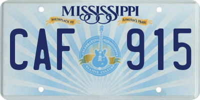 MS license plate CAF915