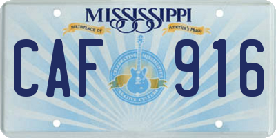 MS license plate CAF916