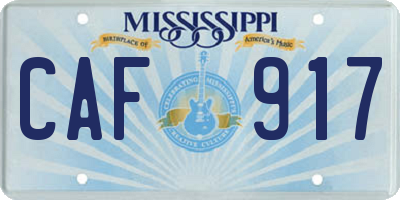 MS license plate CAF917
