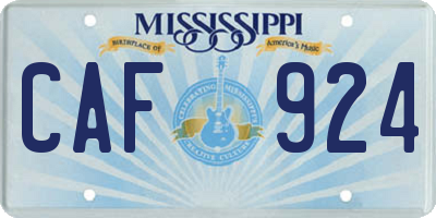 MS license plate CAF924