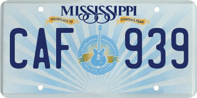 MS license plate CAF939