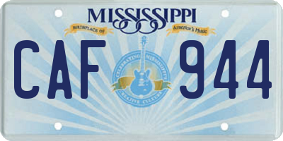 MS license plate CAF944